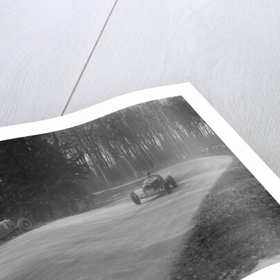 Dick Shuttleworth's Alfa Romeo passing Raymond Mays' crashed ERA, Donington Park, 1935 by Bill Brunell