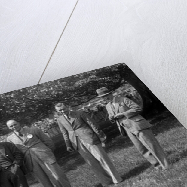Group of men at Donington Park motor racing circuit, Leicestershire, c1930s by Bill Brunell