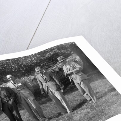 Group of men at Donington Park motor racing circuit, Leicestershire, c1930s by Bill Brunell