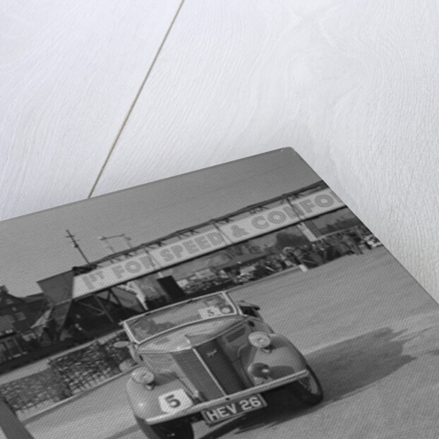 Ford Prefect tourer competing in the JCC Rally, Brooklands, Surrey, 1939 by Bill Brunell