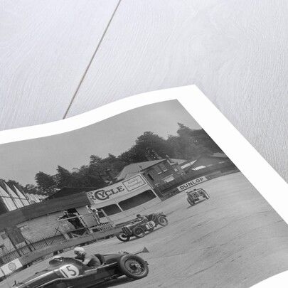 Aston Martin, Austin Ulster TT car and Austin 7, BARC meeting, Brooklands, Surrey, 1933 by Bill Brunell