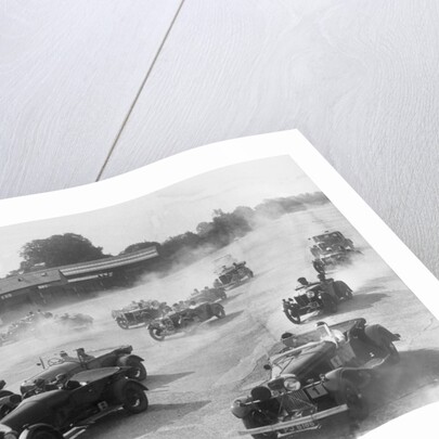 Talbot 105 tourer, Bentley and Lagonda racing at a MCC meeting, Brooklands, Surrey, 1933 by Bill Brunell
