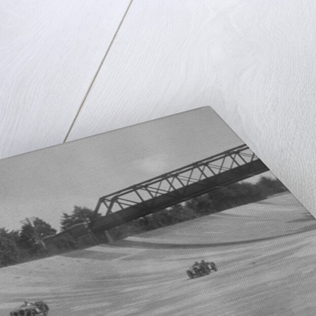 Singers of TW Fassett and Alf Langley and an MG racing at a MCC meeting, Brooklands, Surrey, 1933 by Bill Brunell