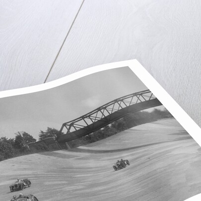 Singers of TW Fassett and Alf Langley and an MG racing at a MCC meeting, Brooklands, Surrey, 1933 by Bill Brunell
