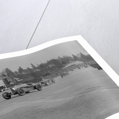 Two Bugatti Type 37s and an MG racing at Brooklands, Surrey, 1930s by Bill Brunell