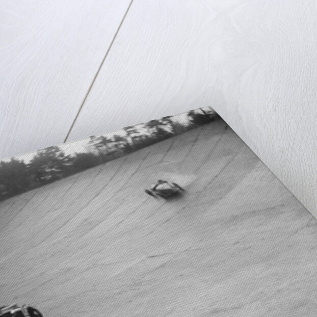 Austin 7 and the spinning Riley of HL Roberts, BARC Mountain Race, Brooklands, Surrey, 1931 by Bill Brunell