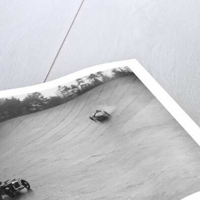 Austin 7 and the spinning Riley of HL Roberts, BARC Mountain Race, Brooklands, Surrey, 1931 by Bill Brunell