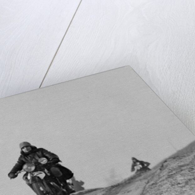 Motorcycle taking part in a trial, c1930s by Bill Brunell