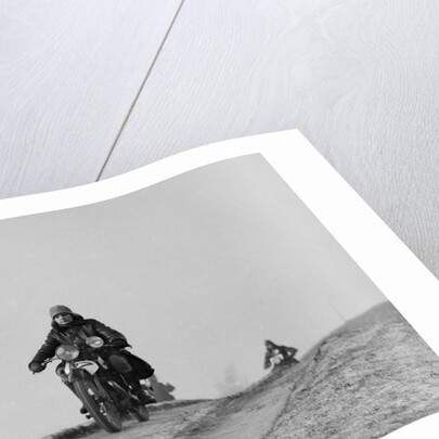 Motorcycle taking part in a trial, c1930s by Bill Brunell