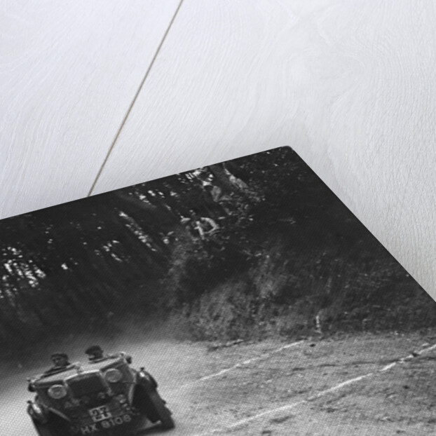 Morris Minor of JWP Bolton taking part in a motoring trial, c1930s by Bill Brunell