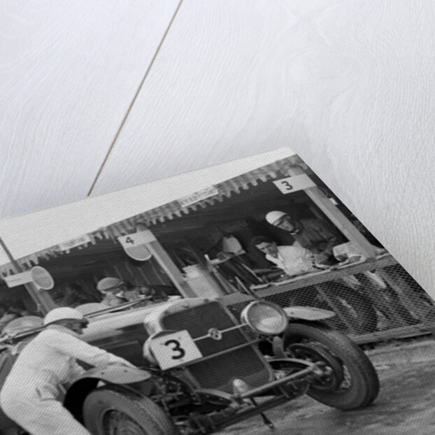 Studebaker of A Hollidge and GAW Laird in the pits at the JCC Double Twelve Race, Brooklands, 1929 by Bill Brunell