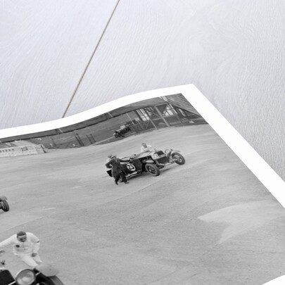Studebaker and two OMs at the JCC Double Twelve Race, Brooklands, Surrey, 1929 by Bill Brunell