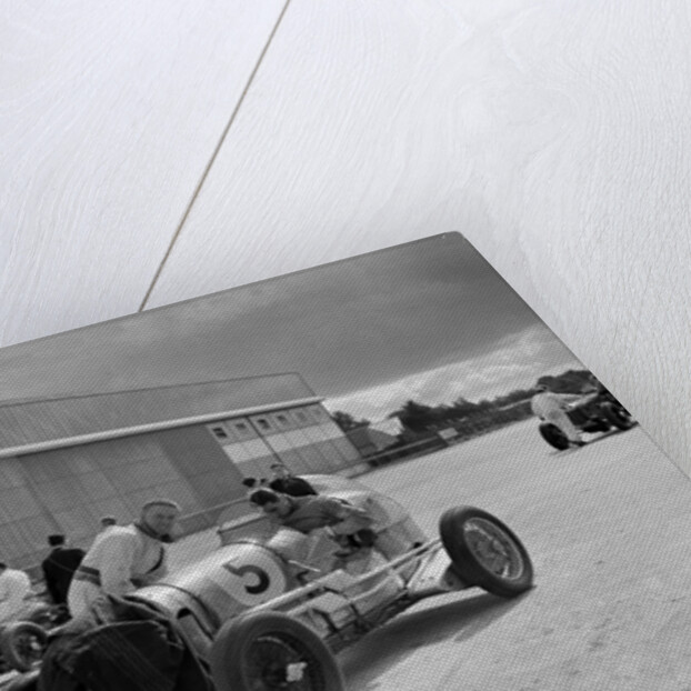Cars of George Harvey-Noble, Charles Goodacre and Bert Hadley, BRDC 500 Mile Race, Brooklands, 1937 by Bill Brunell