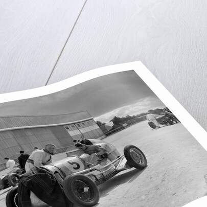 Cars of George Harvey-Noble, Charles Goodacre and Bert Hadley, BRDC 500 Mile Race, Brooklands, 1937 by Bill Brunell