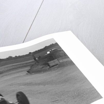 MG racing at Brooklands, Surrey, c1930s by Bill Brunell