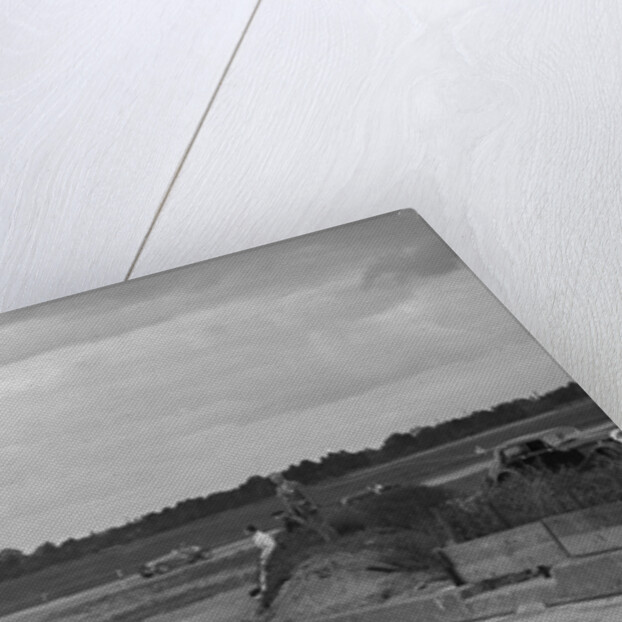 Two MGs racing at Brooklands, Surrey, c1930s by Bill Brunell