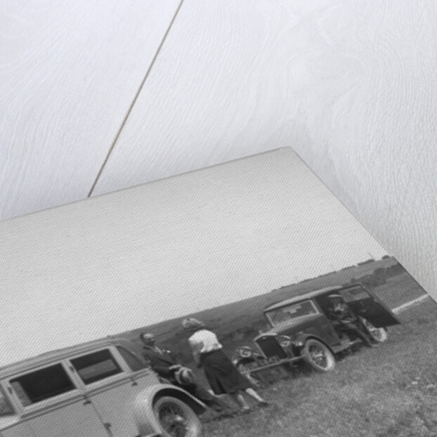 Wolseley Hornet of JW Whalley and Kitty Brunell's Bianchi saloon, B&HMC Brighton Motor Rally, 1930 by Bill Brunell