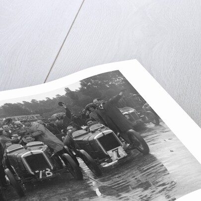 Three Austin 7 TT type Ulsters at the LCC Relay Grand Prix, Brooklands, 1931 by Bill Brunell