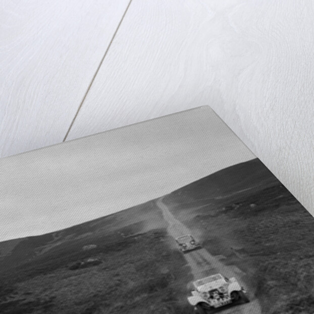 SS Jaguar 100 open 2-seater and Humber saloon competing in the RSAC Scottish Rally, 1939 by Bill Brunell