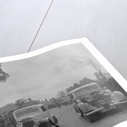 Austin sports saloon of Mrs MS Flewitt and Rolls-Royce saloon at the RSAC Scottish Rally, 1934 by Bill Brunell