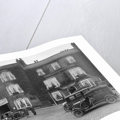 Cars parked outside the Fleece Hotel, Thirsk, Yorkshire, Ilkley & District Motor Club Trial, 1930s by Bill Brunell