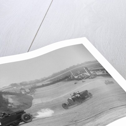 Bentley of Tim Birkin and Austro-Daimler of Edgar Fronteras, BARC meeting, Brooklands, 1930 by Bill Brunell