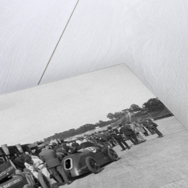 Bugatti Special 1 and Gwynne Special in the pits at a BARC meeting, Brooklands, 1933 by Bill Brunell