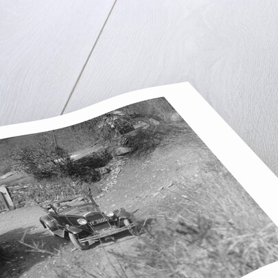 Kitty Brunell driving a 1930 2-seater Ford Model A, 1931. by Bill Brunell