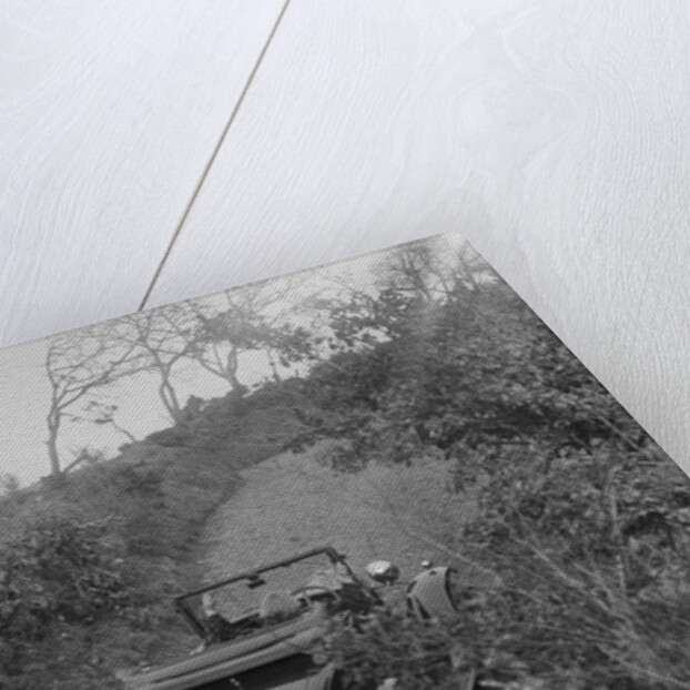 Kitty Brunell driving a 1930 2-seater Ford Model A, 1931. by Bill Brunell