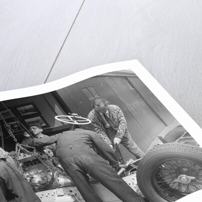 Working on Raymond Mays' Vauxhall-Villiers, c1930s by Bill Brunell