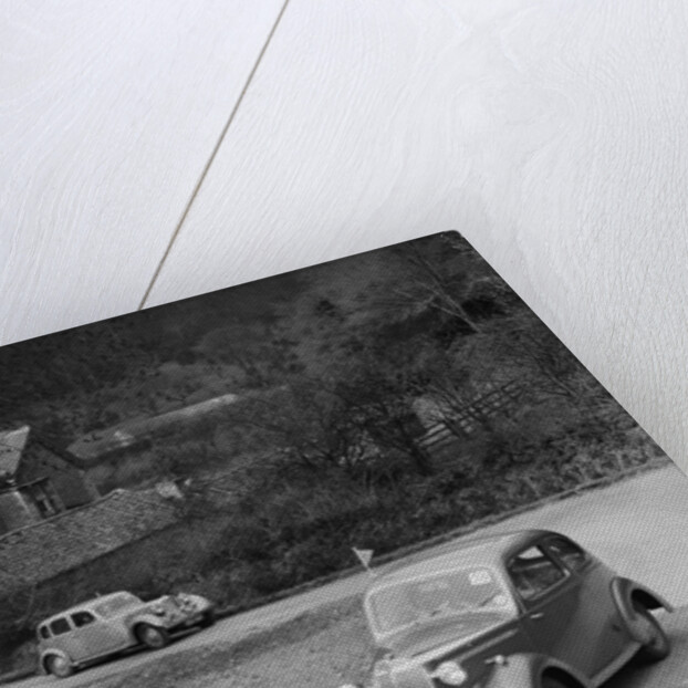 Vauxhall 10 of Miss IM Burton amd Rover of CG Dunham competing in the RAC Rally, 1939 by Bill Brunell