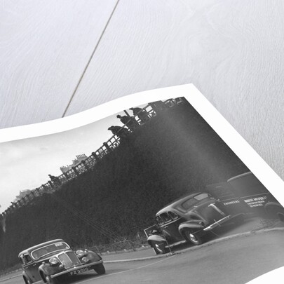 Rover saloon of A Corrie competing in the RAC Rally, Madeira Drive, Brighton, 1939 by Bill Brunell