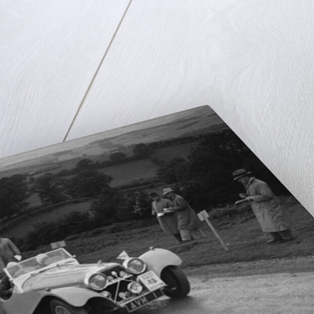 Jaguar SS 100 of Mrs V Hetherington competing in the South Wales Auto Club Welsh Rally, 1937 by Bill Brunell
