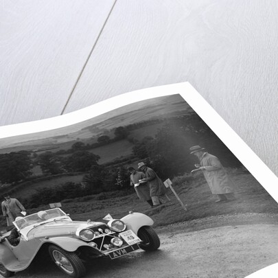 Jaguar SS 100 of Mrs V Hetherington competing in the South Wales Auto Club Welsh Rally, 1937 by Bill Brunell