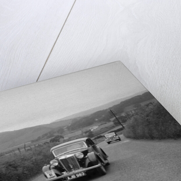 MG VA of RK Wellsteed ahead of a Wolseley saloon at the South Wales Auto Club Welsh Rally, 1937 by Bill Brunell