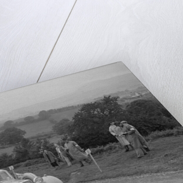 Jaguar SS saloon of N Howfield competing in the South Wales Auto Club Welsh Rally, 1937 by Bill Brunell
