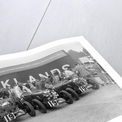 Three MG Magnas at the LCC Relay Grand Prix, Brooklands, Surrey, 1933 by Bill Brunell