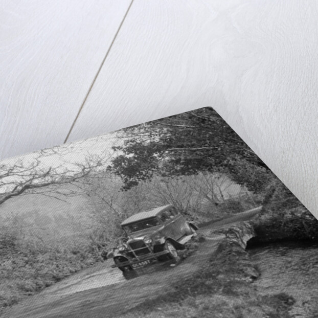 Singer Super Six driving through a ford at Croydon Hill, near Timberscombe, Somerset, 1930s by Bill Brunell