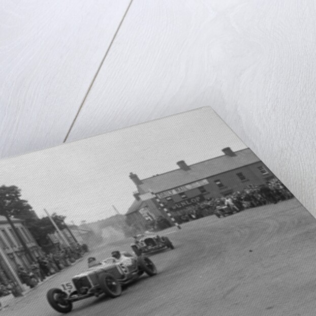 Edgar Maclure's Riley leading Tim Birkin's Alfa Romeo, RAC TT Race, Ards Circuit, Belfast, 1932 by Bill Brunell