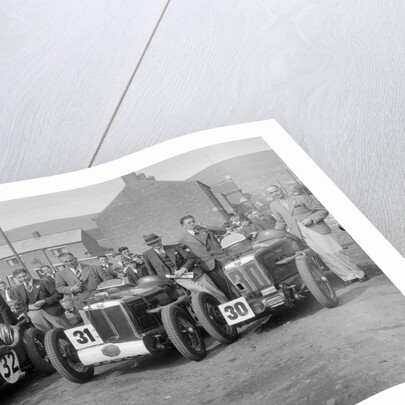 Three MG C type Midgets at the RAC TT Race, Ards Circuit, Belfast, 1932 by Bill Brunell