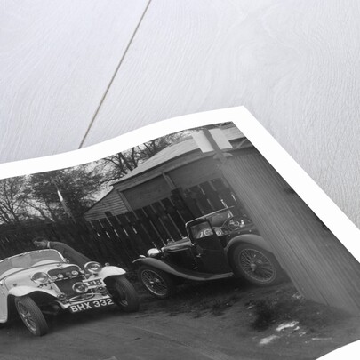 Three Singer cars and a MG PA at a motoring trial, 1930s by Bill Brunell
