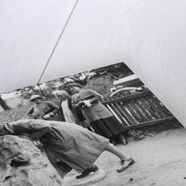 People visiting King Alfred's Blowing Stone, Kingston Lisle, near Uffington, Oxfordshire, c1920s by Bill Brunell