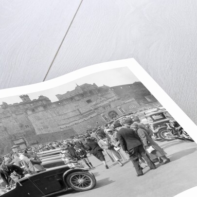 Kitty Brunell and her MG Magna on Castle Esplanade, Edinburgh, RSAC Scottish Rally, 1932 by Bill Brunell