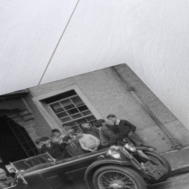 Kitty Brunell in her MG Magna outside the Stag Hotel, Edinburgh, RSAC Scottish Rally, 1932 by Bill Brunell