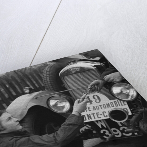 Kitty Brunell working on her Singer Junior, Monte Carlo Rally, 1928 by Bill Brunell