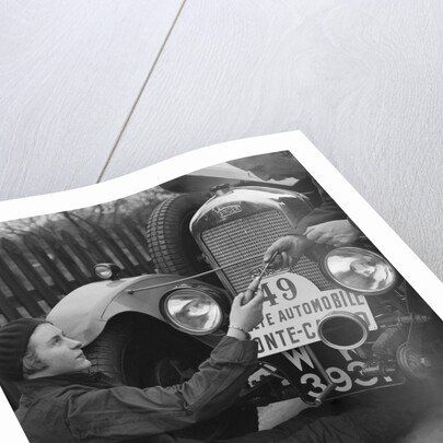 Kitty Brunell working on her Singer Junior, Monte Carlo Rally, 1928 by Bill Brunell