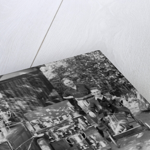 PS Flower with a MG J2 and motoring trophies, 1930s by Bill Brunell