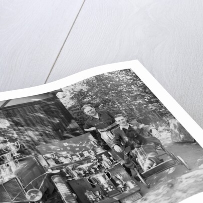 PS Flower with a MG J2 and motoring trophies, 1930s by Bill Brunell