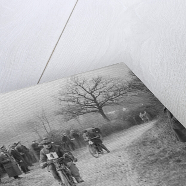 Unidentified motorcycle at an early motoring trial, pre 1914. by Bill Brunell