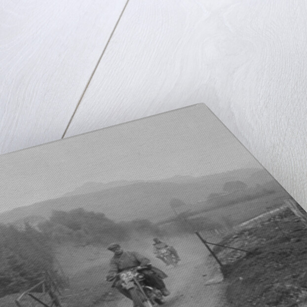 493 cc Triumphs of L Crisp and KP Jones competing in E&DMC Scottish 6 Days Trial, 1933. by Bill Brunell